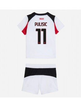 AC Milan Christian Pulisic #11 Replika Borta Kläder Barn 2025-26 Kortärmad (+ byxor)